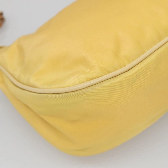 PRADA Shoulder Bag Nylon Yellow Gold Auth 137446 - Picture 5 of 16